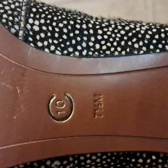 10 CROSBY DEREK LAM Stacked Heel FLAT Arty Calfhair ZIP SHOES Pointy Casual - Picture 8 of 9